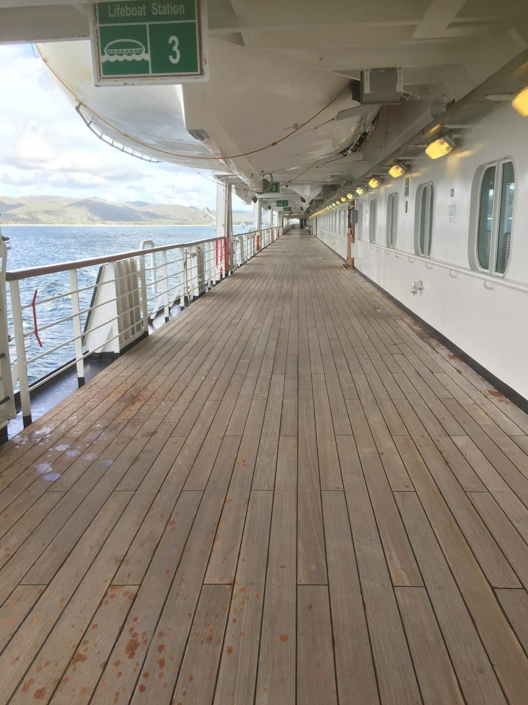 Freshly stained wooden deck surface showing rich wood tones